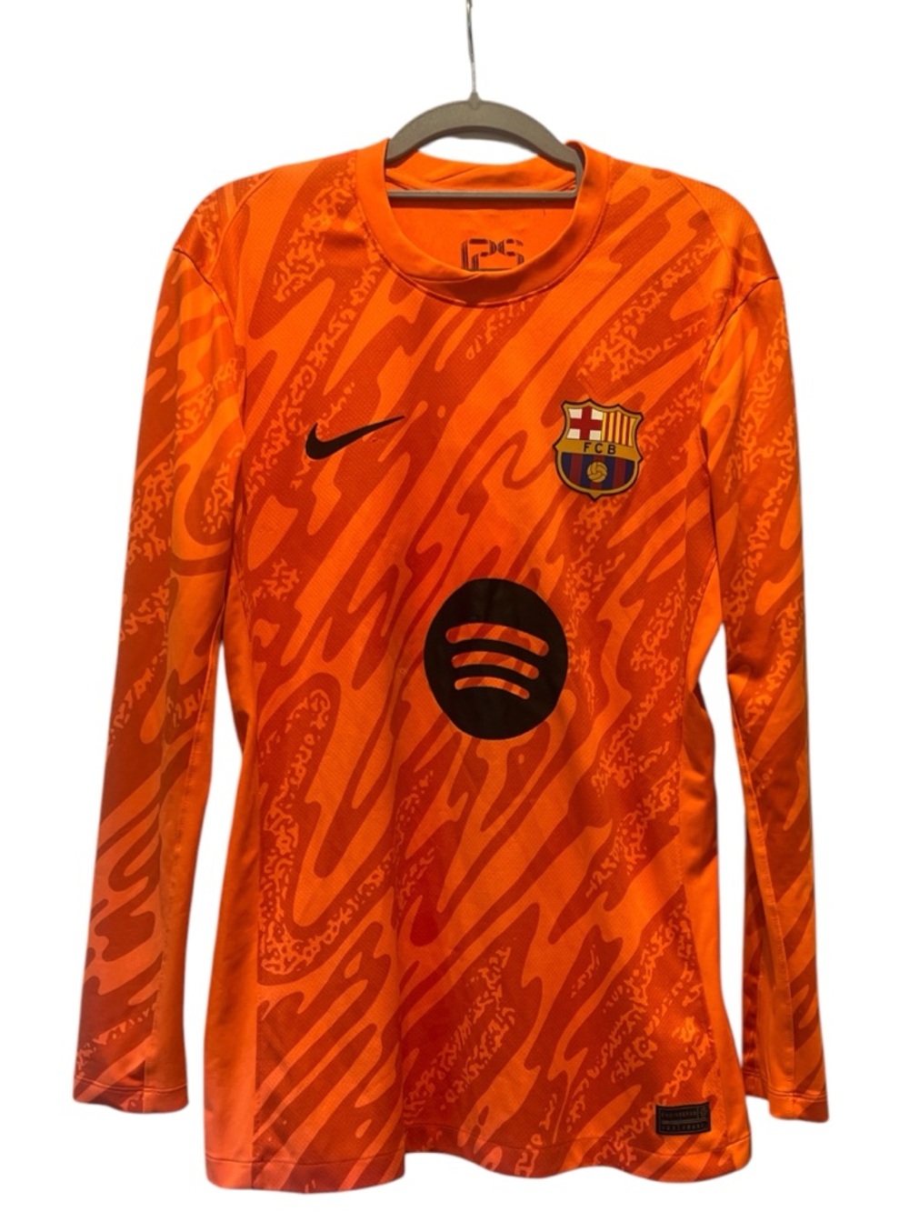 ⚽️ Nike FC Barcelona Orange Goalkeeper Jersey Long Sleeve Soccer Top Men’s M